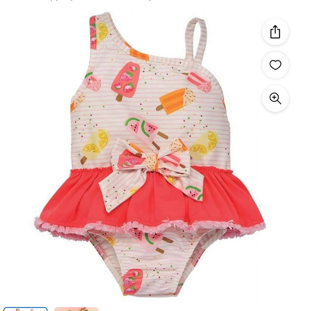 Mud Pie Toddler Girls Popsicle Swimsuit One Piece Ruffle 2T